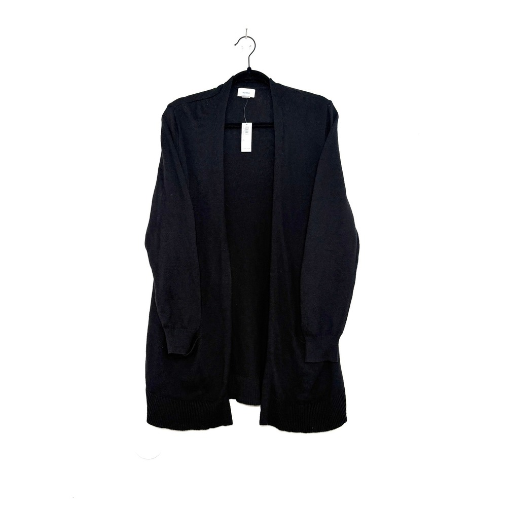 Old Navy Longline Open Front Cardigan XL Black NWT Pockets